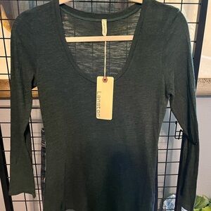 Fitted Green 3/4 Sleeve Bodysuit by revolve brand Lanston